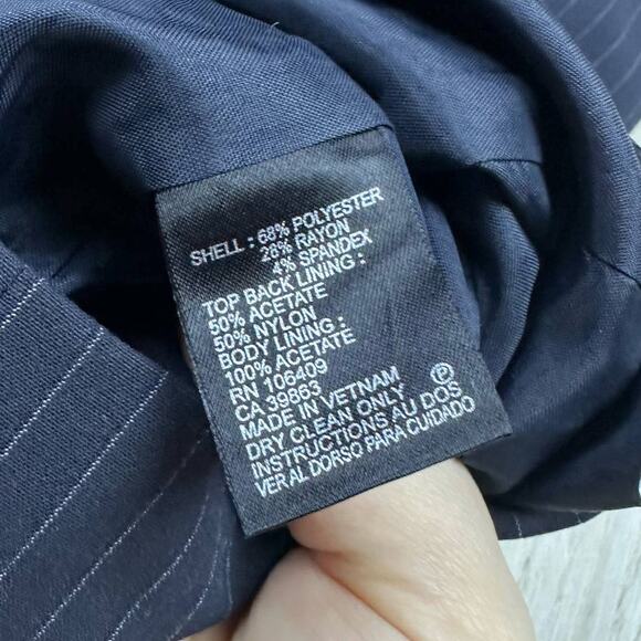 NWT Tahari Navy Pin Stripe Asl Tomlee Sleeveless Knee Length Sheath Dress 4 - Picture 12 of 13